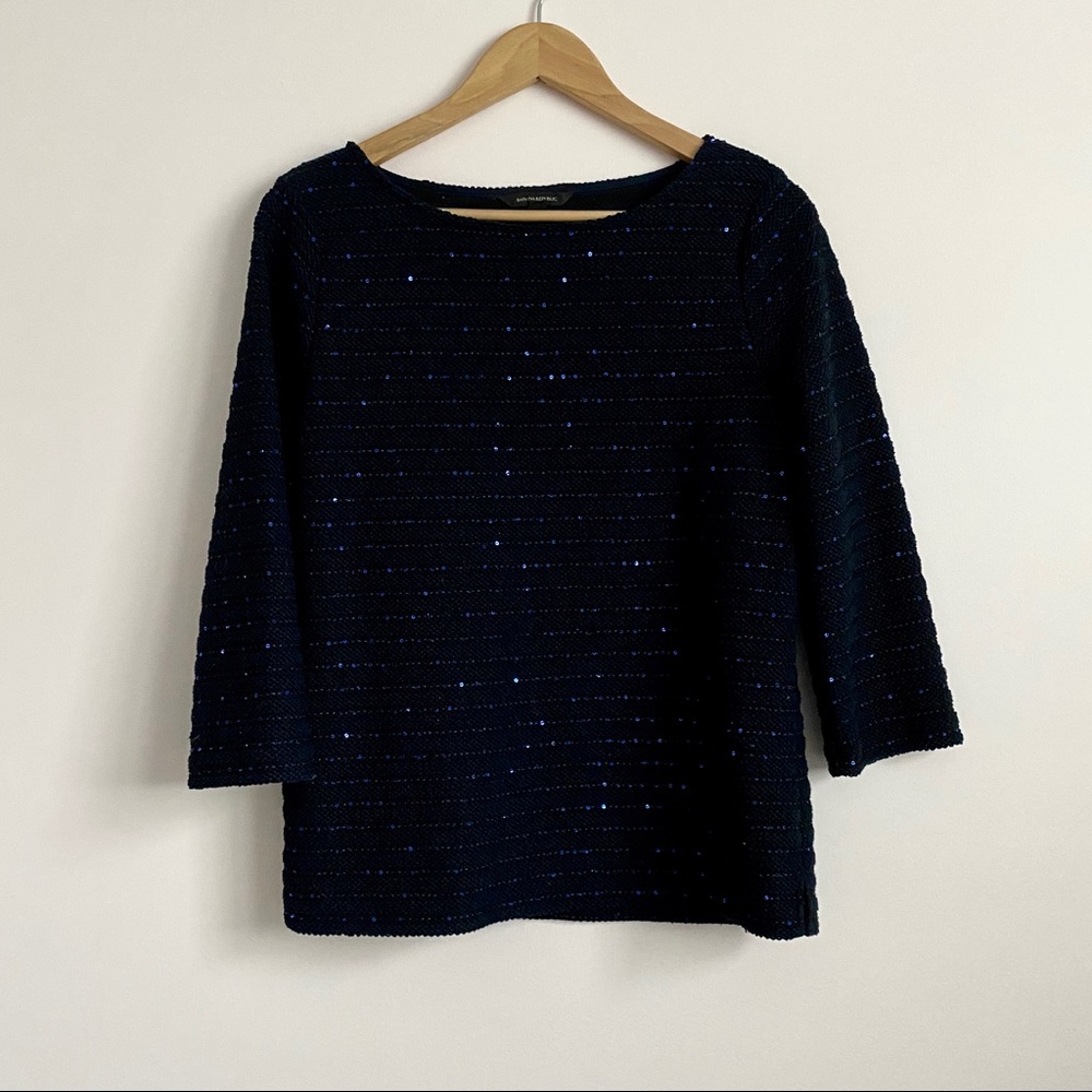 Banana Republic Blue Sequined Sweater S